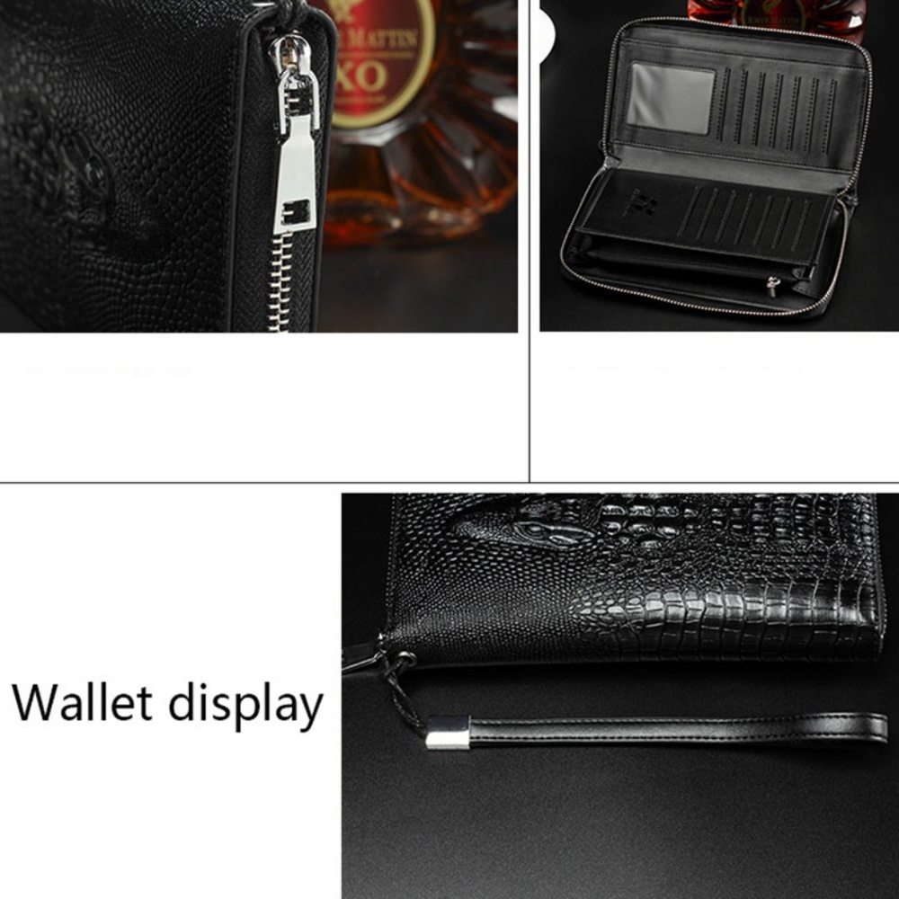 Crocodile Print Women Men Phone Clutch Walletc - Picture 5 of 7